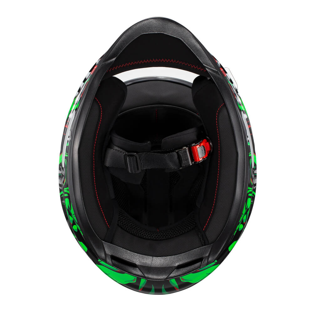 Encontraproduto.com.br - Capacete Texx Hawk - Alien Verde Preto